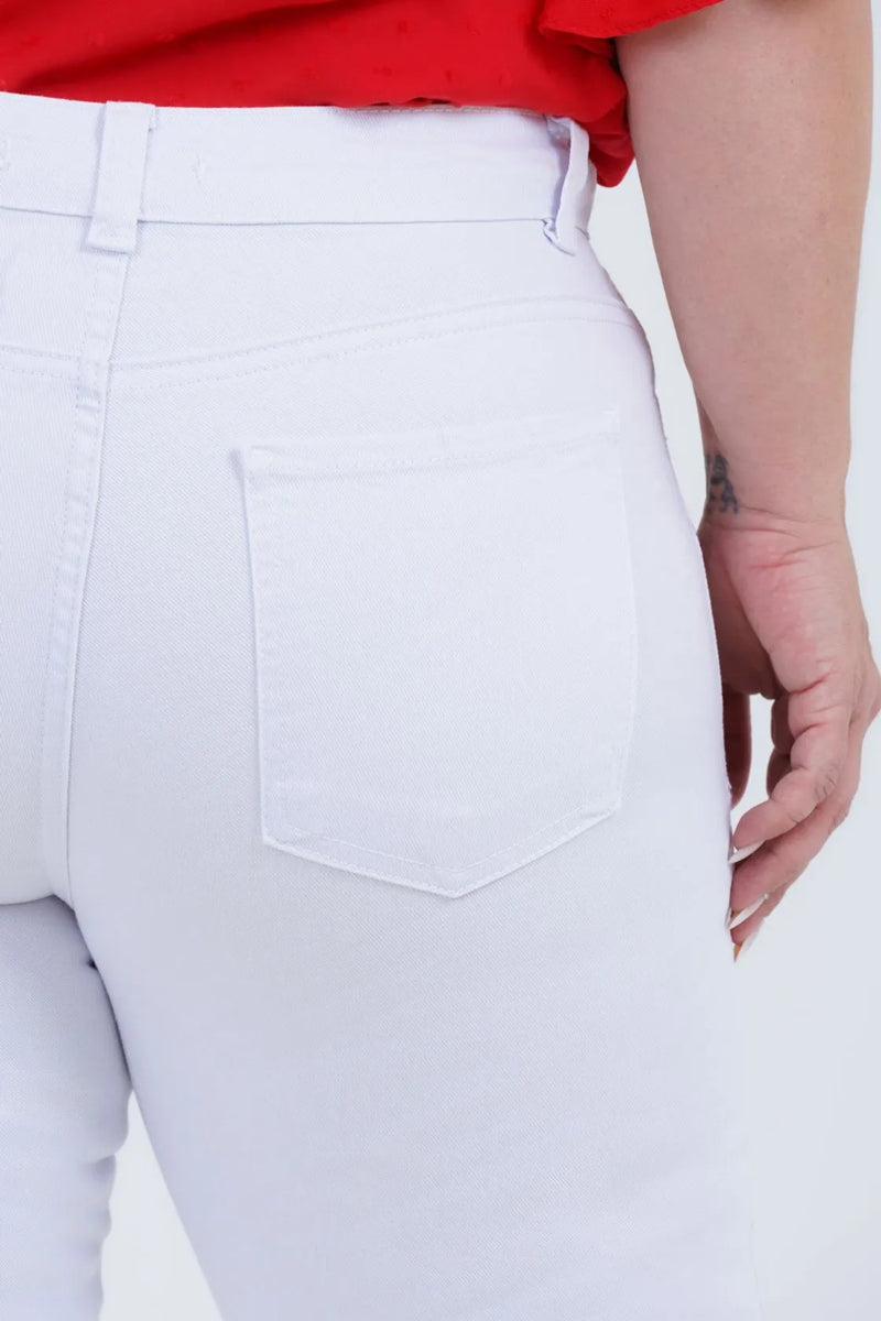 Calça Reta Plus Size Feminino Liberdade Sarja