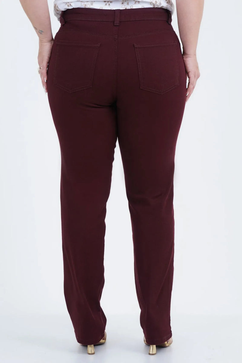 Calça Reta Plus Size Feminino Liberdade Sarja