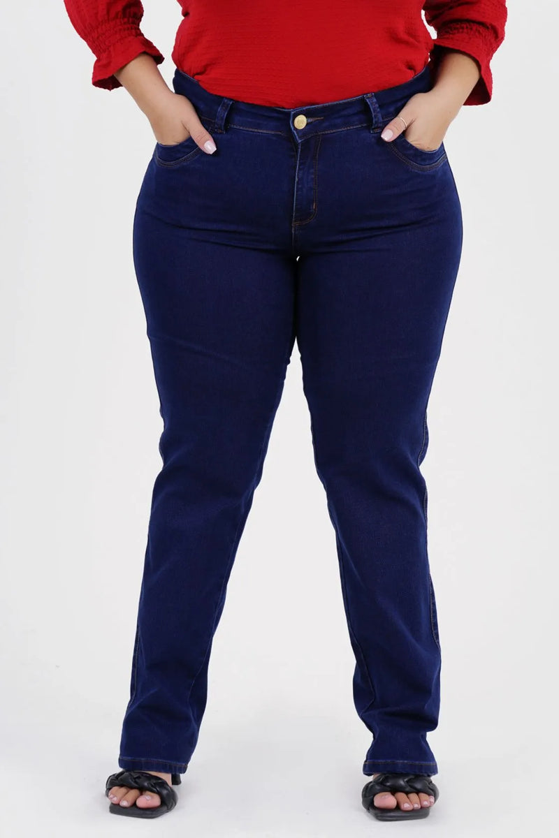 Calça Reta Plus Size Conquista Jeans