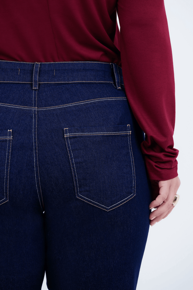 Calça Plus Size Feminino Reta Jeans Anil