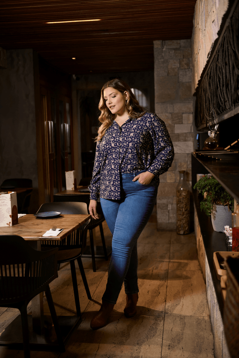 Calça jeans feminina wide leg cintura alta - Marrom Escuro | Pool Jeans