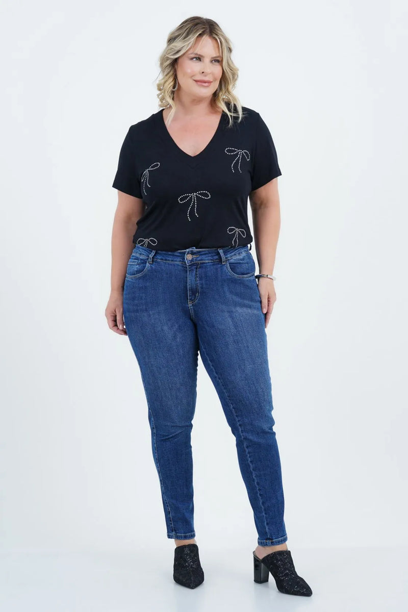 Calça Plus Size Feminino Skinny Jeans Base