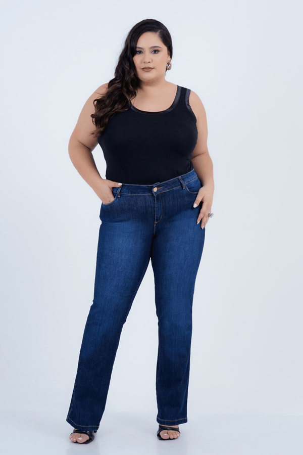 Calça Plus Size Feminino Bootcut Jeans Prisma
