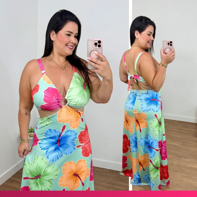 Vestido Argola Verde Plus Size