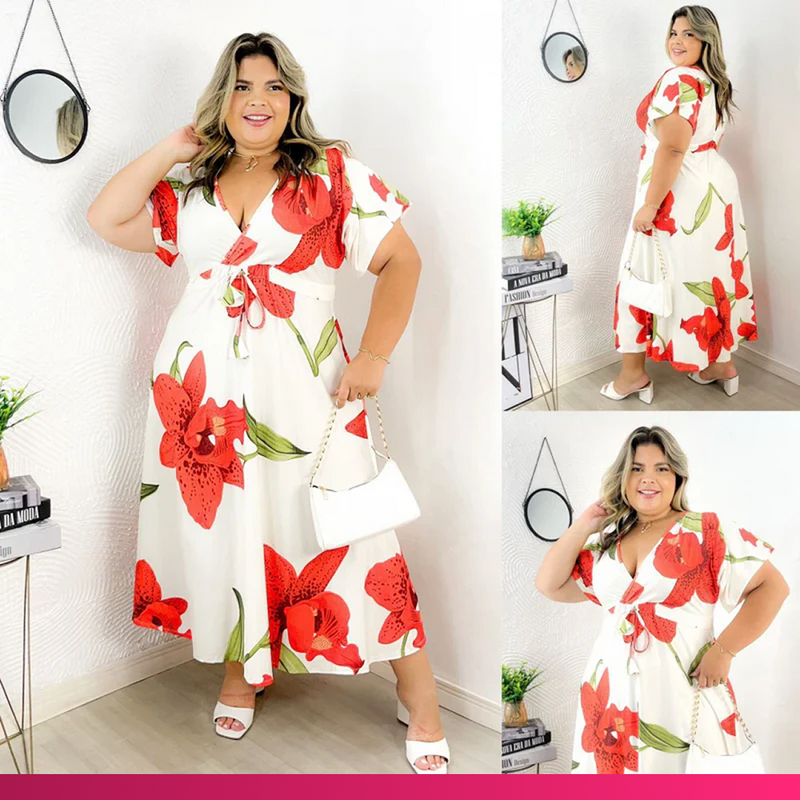 Vestido Longo Lírio Plus Size